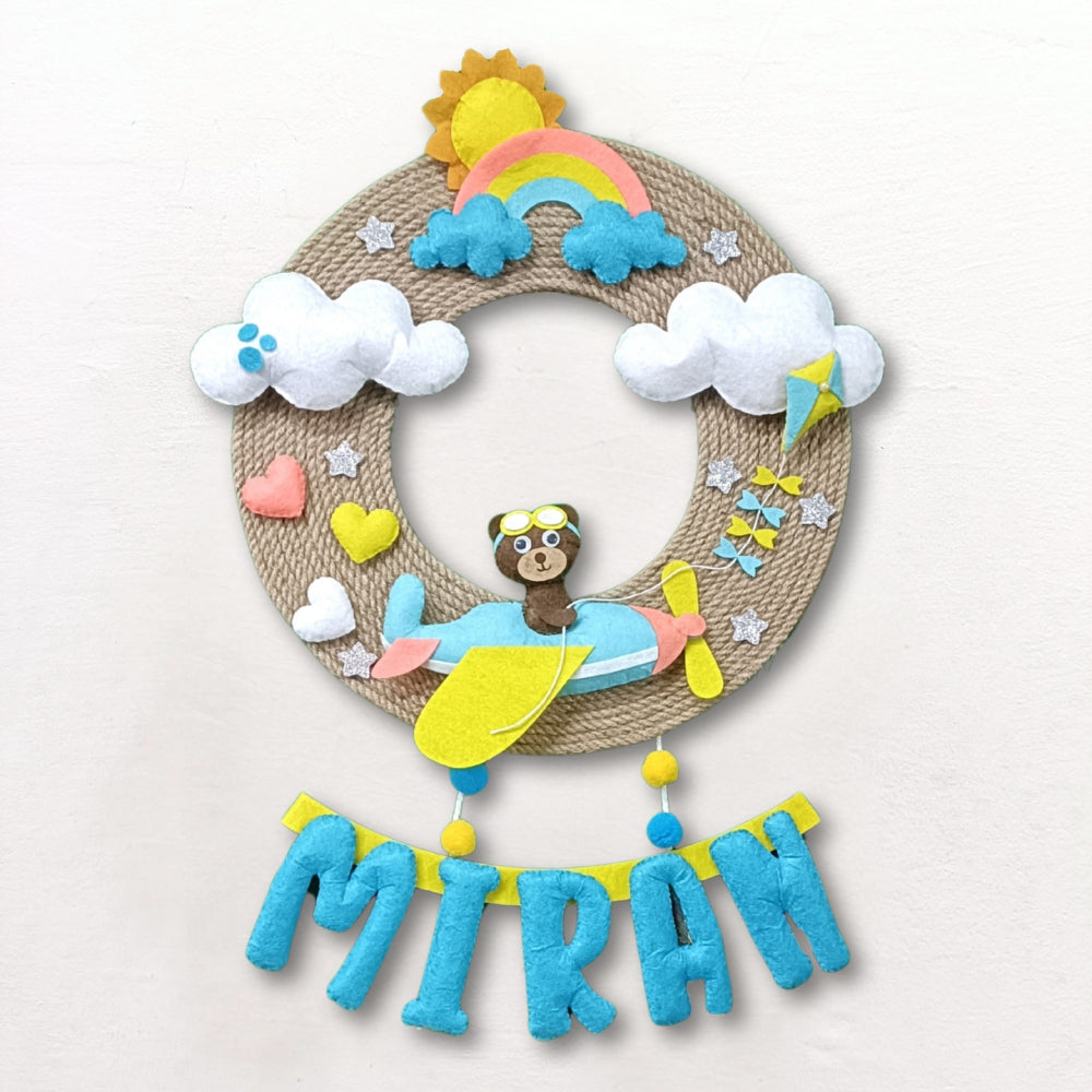 Airplane Jute Hanging | Personalised Felt Kids Hanging