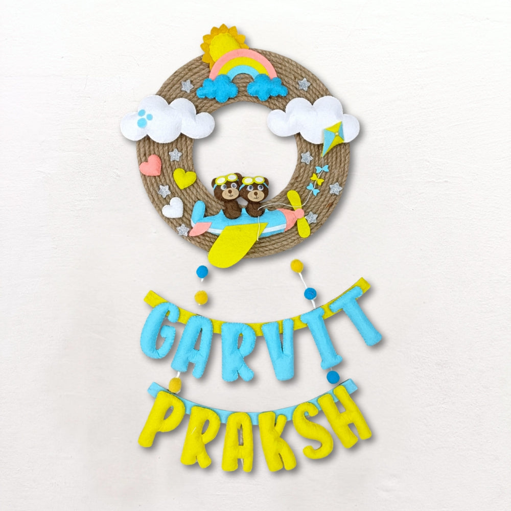 Airplane Jute Hanging | Personalised Felt Kids Hanging