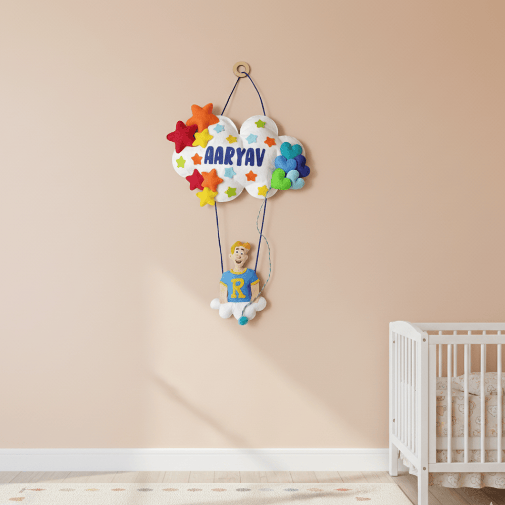 Archie Andrews on Swing | Personalised Felt Kids Hanging