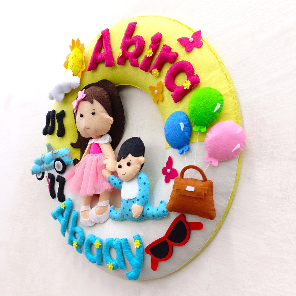 Bond Beyond Words | Personalised Felt Kids Sibling Hanging