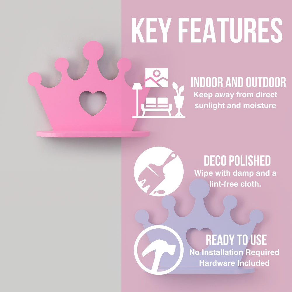 Crown Wall Shelf | Kids Room Decor