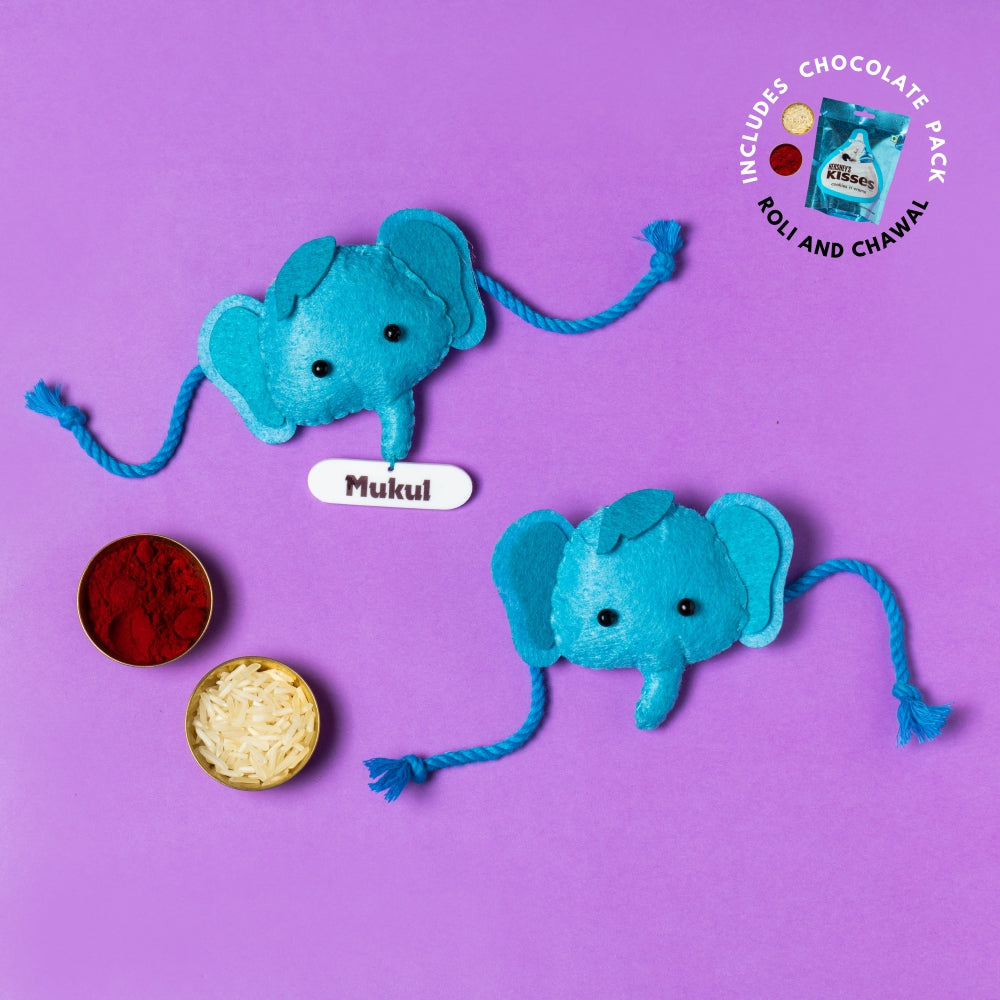 Jumbo Rakhi Combo with Chocolates, Roli and Chawal | Personalised Kids Rakhi