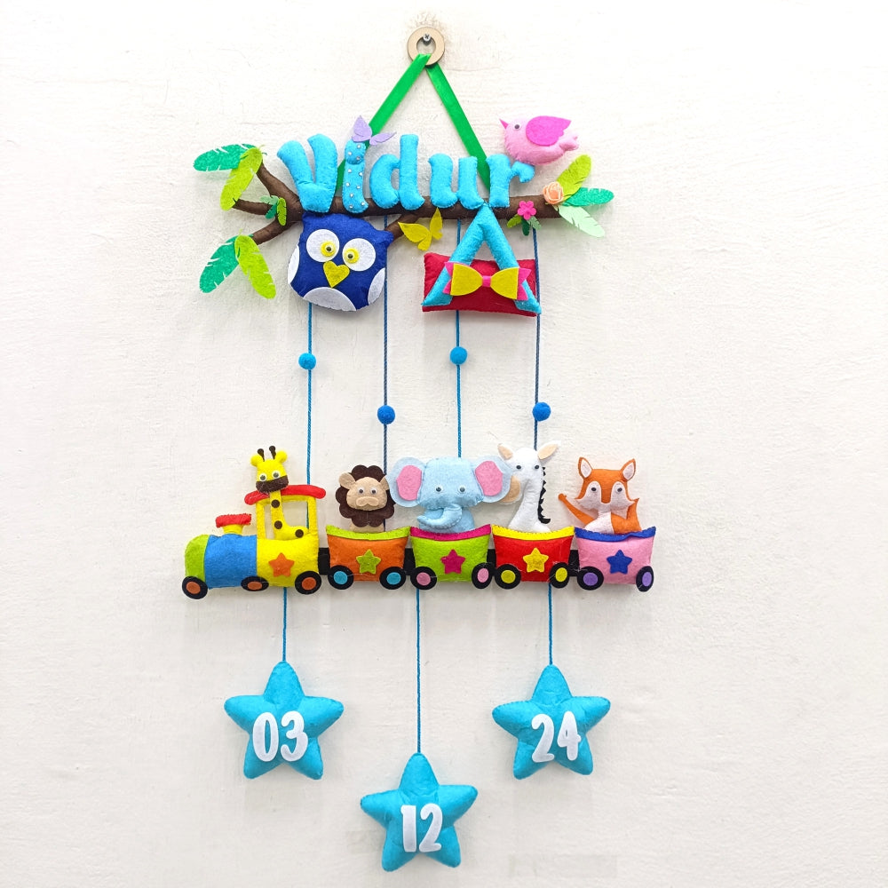 Animal Express Train | Personalised Felt Kids Hanging