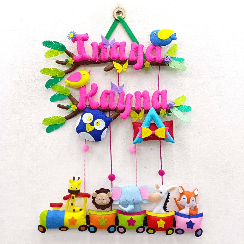 Animal Express Train | Personalised Felt Kids Hanging