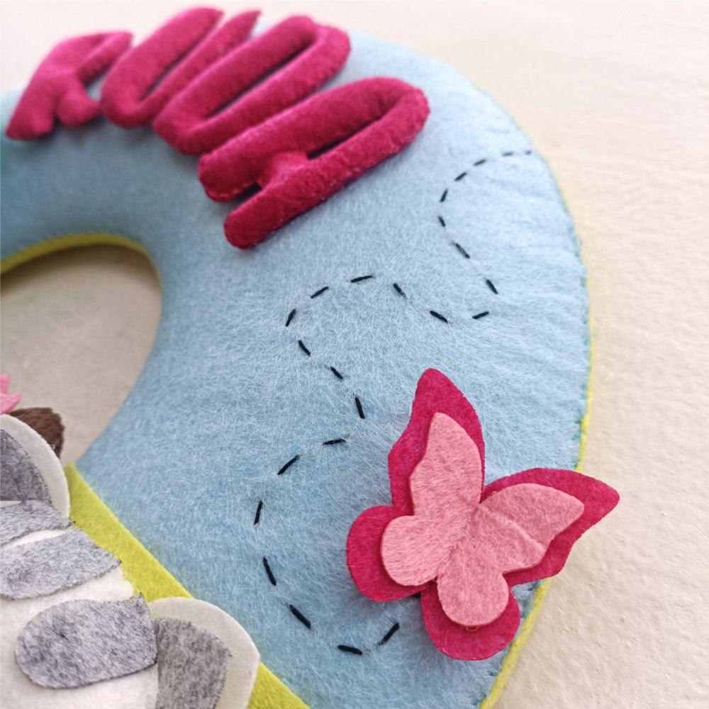 Cuddles with Cat | Personalised Felt Kids Hanging