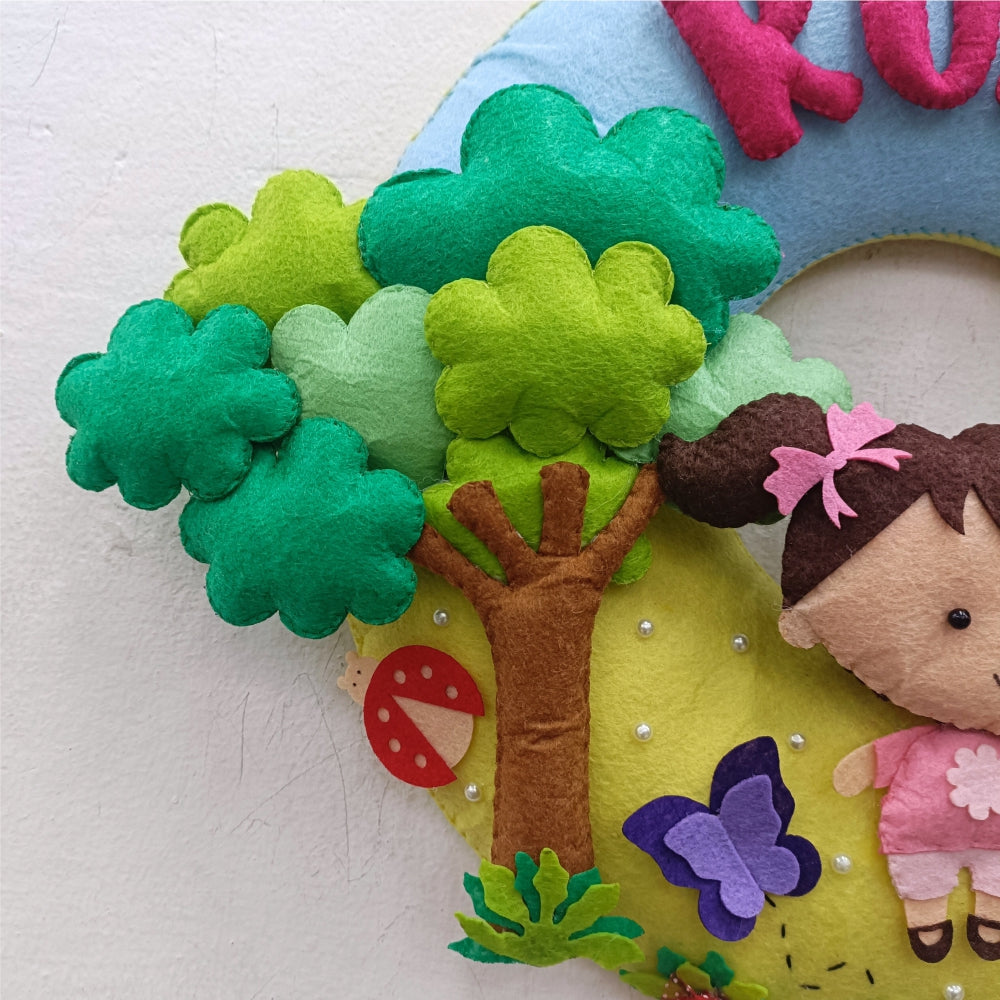Cuddles with Cat | Personalised Felt Kids Hanging