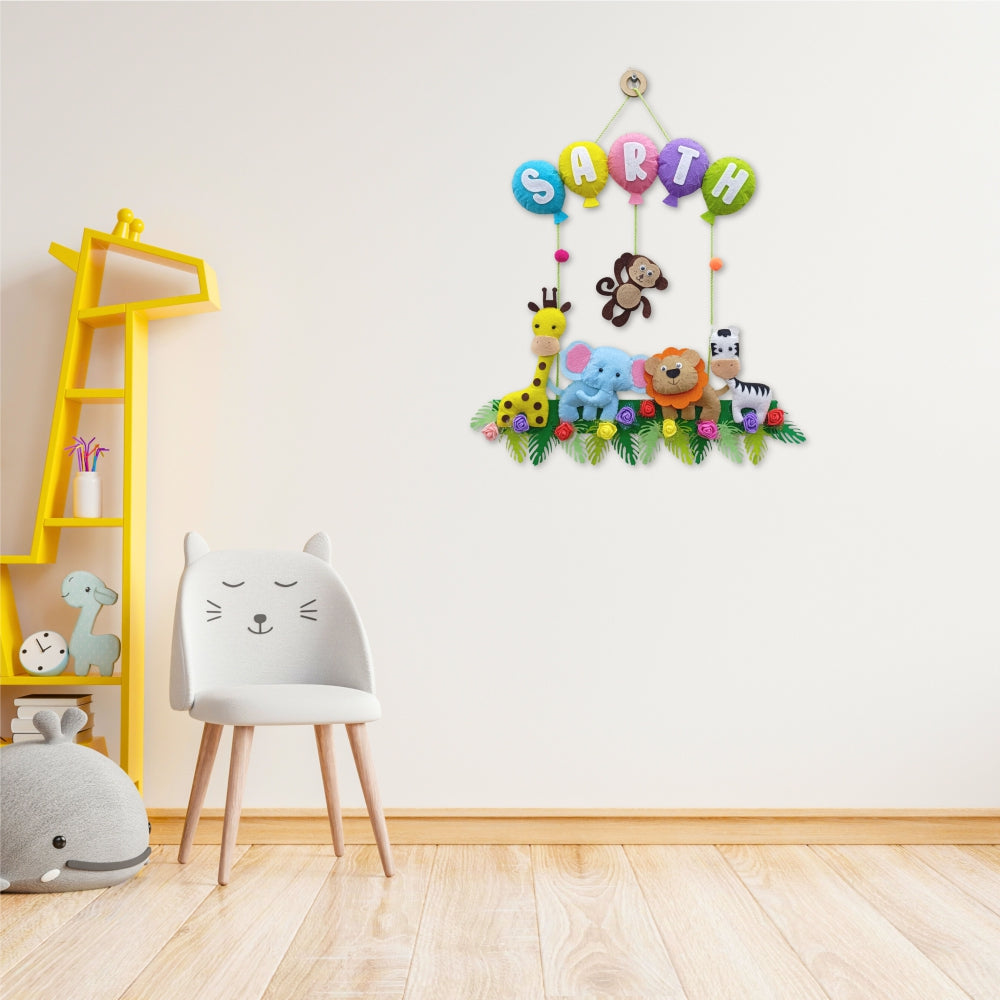 Jungle and Balloons | Personalised Felt Kids Hanging