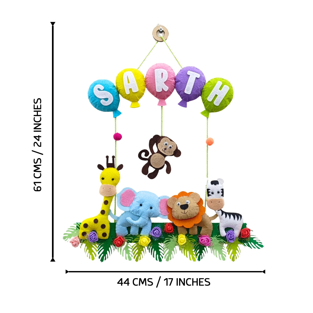 Jungle and Balloons | Personalised Felt Kids Hanging