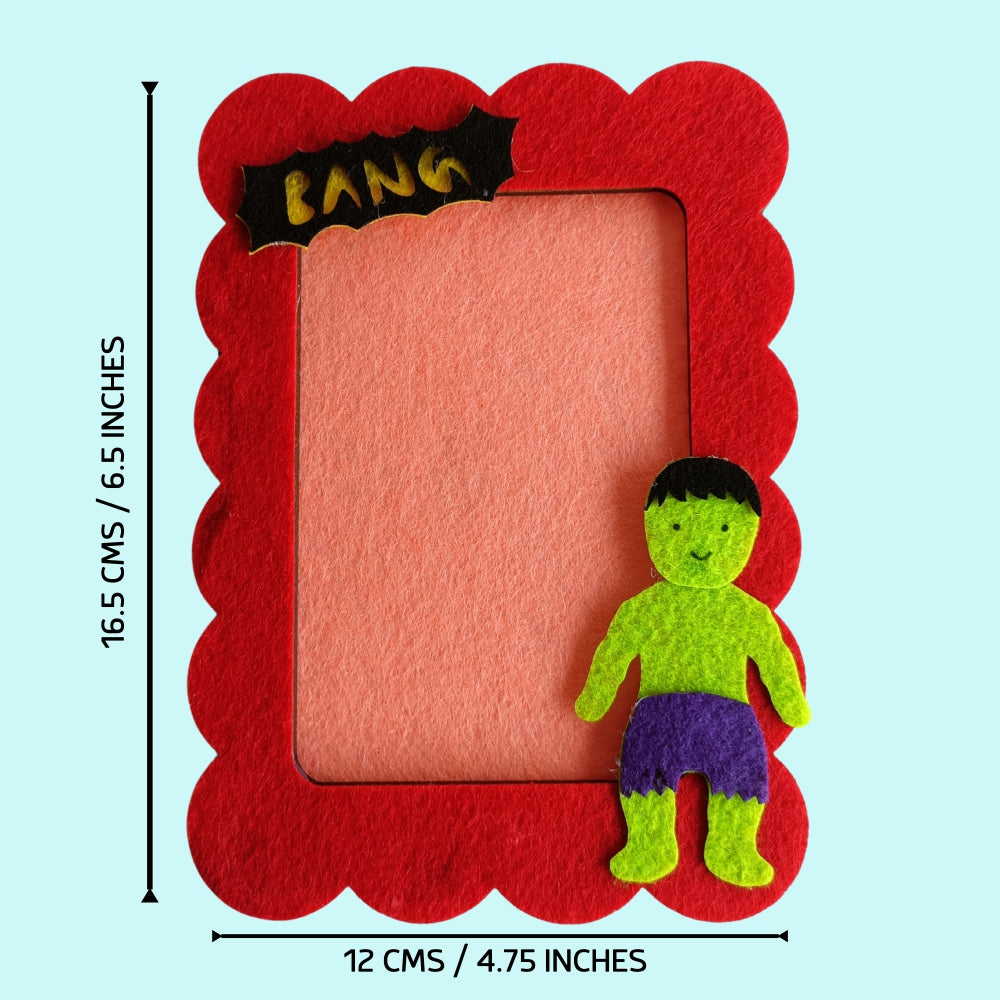 Green Giant Hulk | Personalised Magnetic Felt Photo Frame