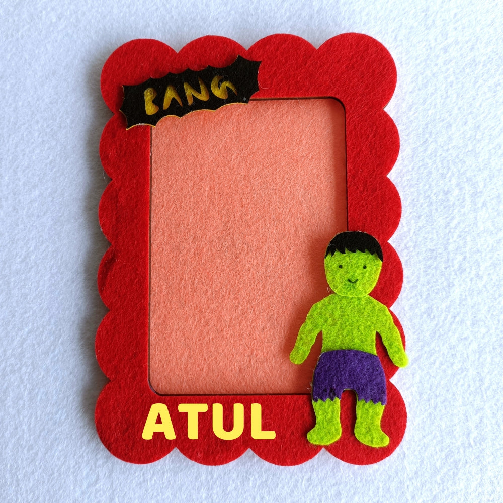 Green Giant Hulk | Personalised Magnetic Felt Photo Frame