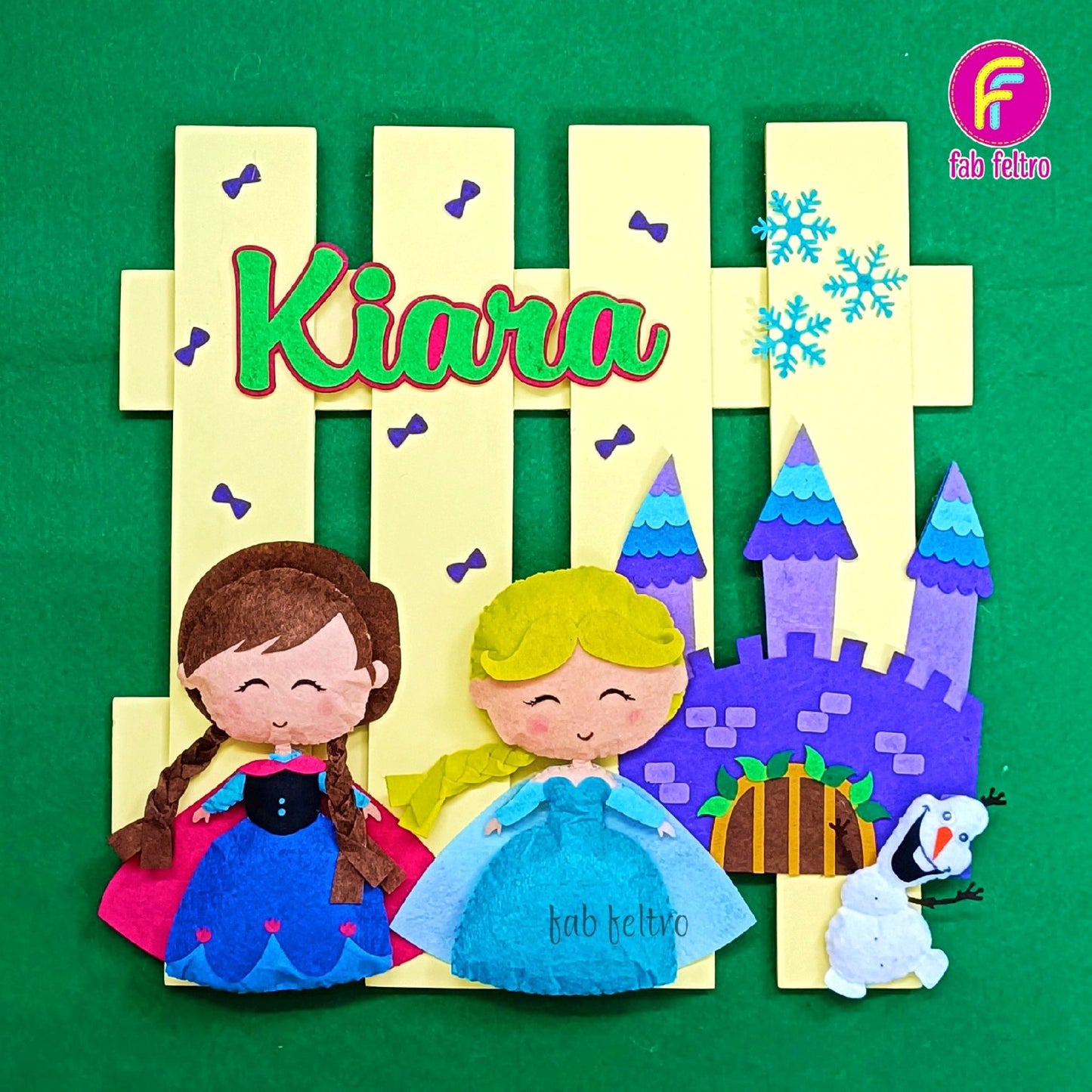 Frozen Themed Fence Wall Hanging | Personalised Felt Kids Hanging