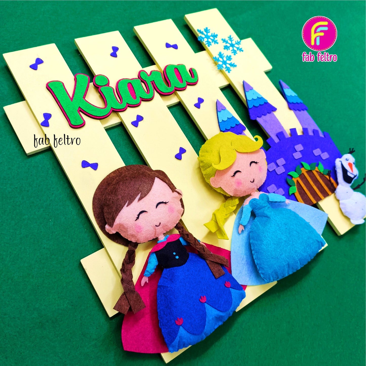 Frozen Themed Fence Wall Hanging | Personalised Felt Kids Hanging