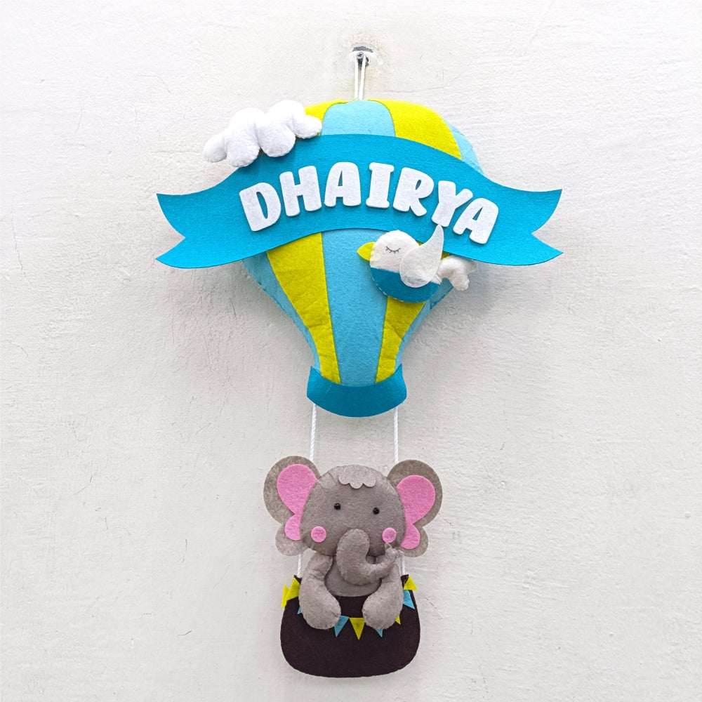 Jumbo Hot air Balloon | Personalised Felt Kids Hanging