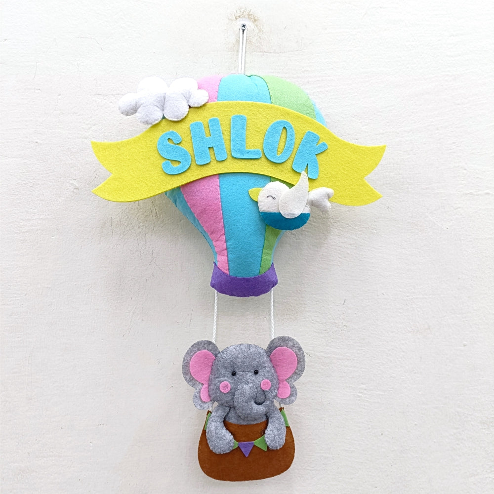 Jumbo Hot air Balloon | Personalised Felt Kids Hanging