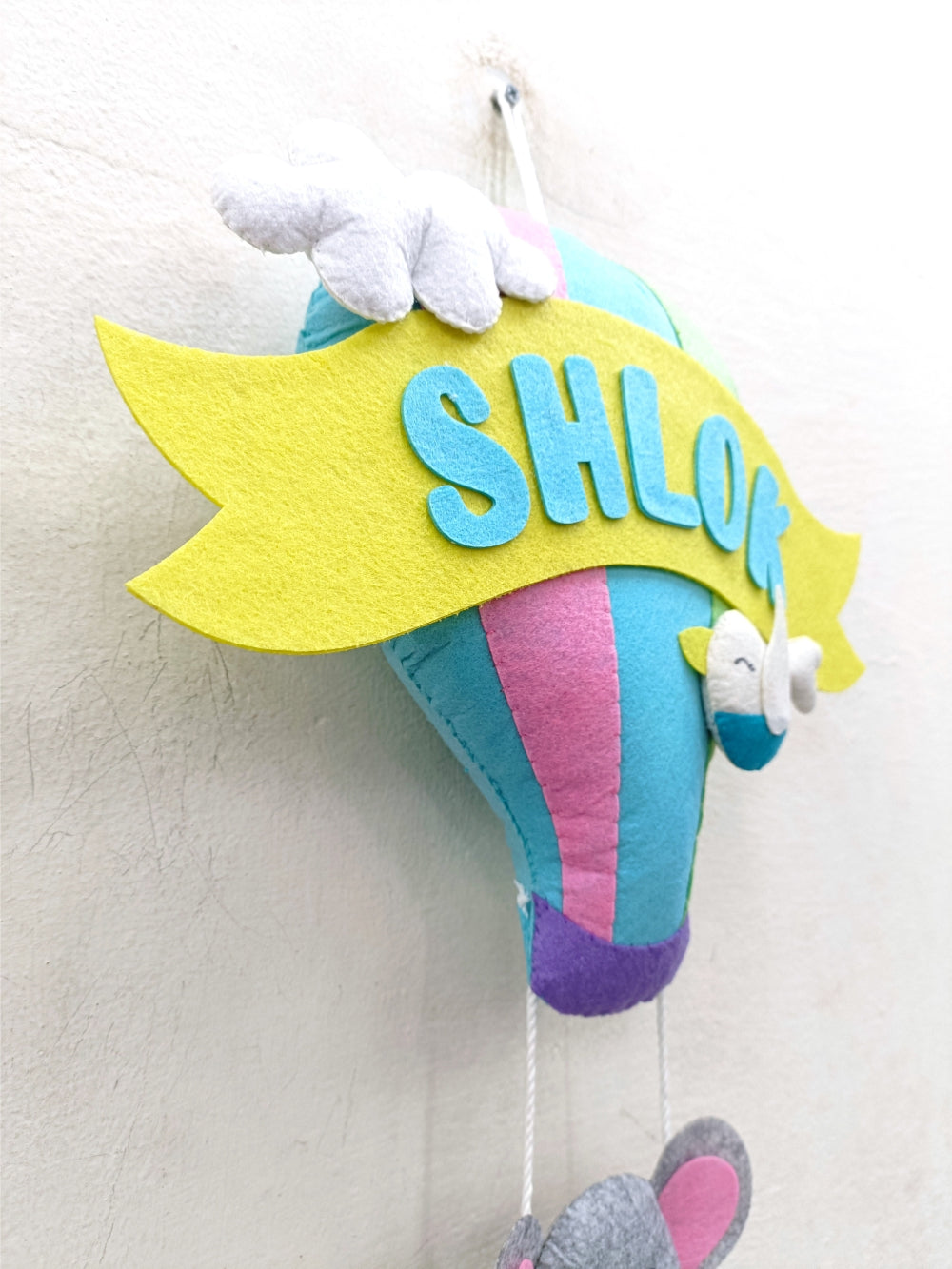 Jumbo Hot air Balloon | Personalised Felt Kids Hanging