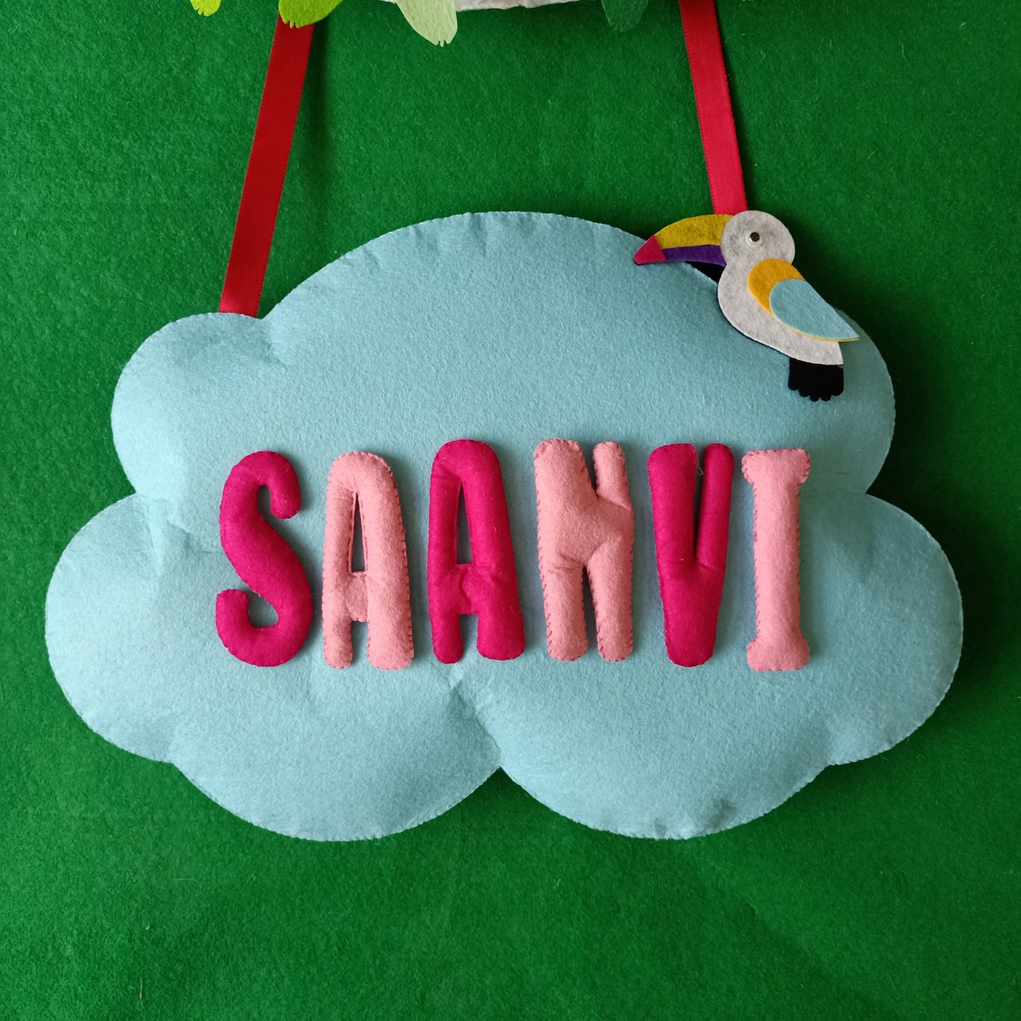 Rainbow and Animals | Personalised Felt Kids Hanging