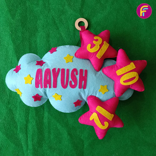 Personalized Door Hanging - Cloud and Stars
