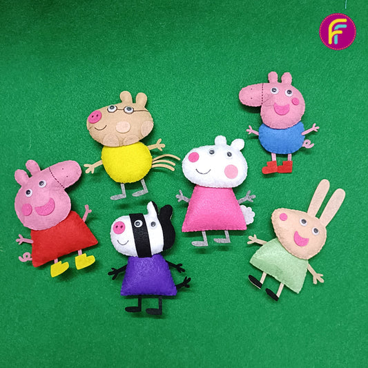 Peppa and Friends Plush Toys - Set of 6 Pcs