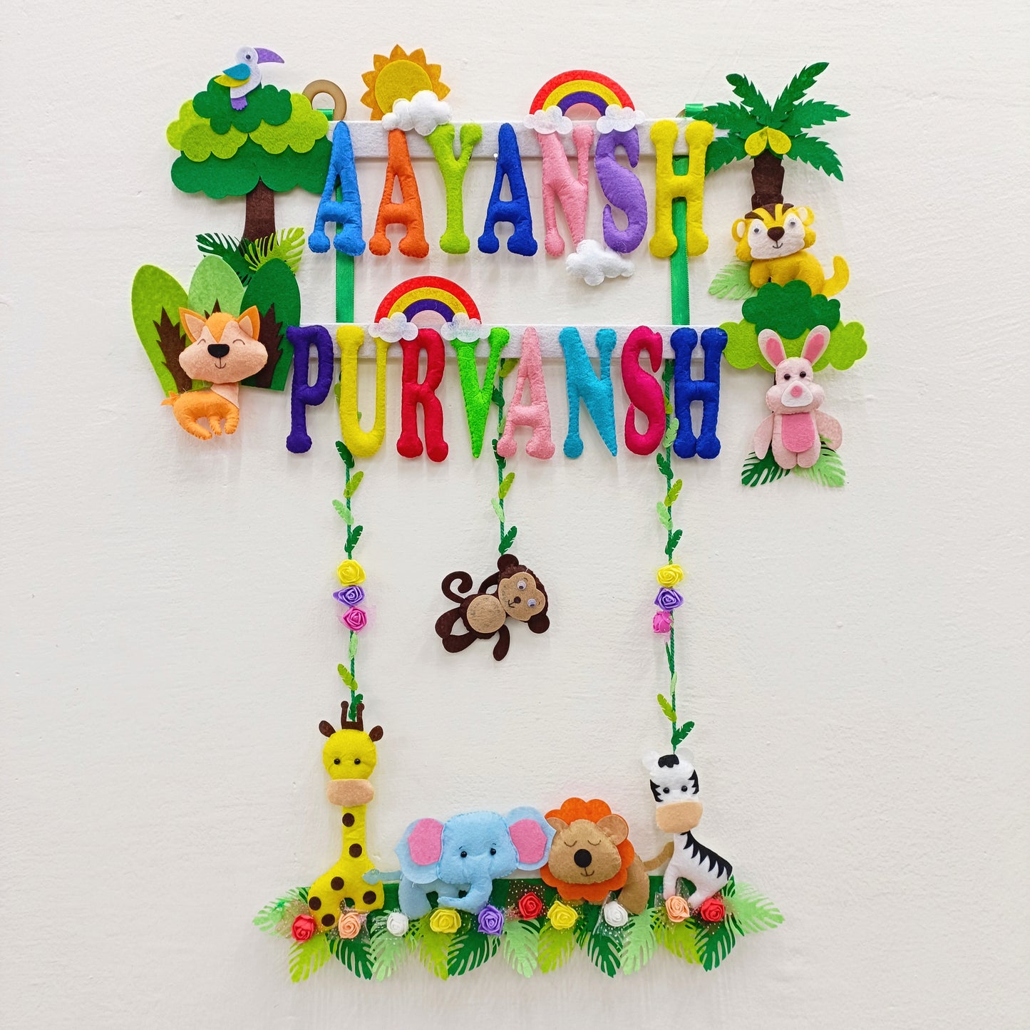 Animal Kingdom | Personalised Felt Kids Hanging