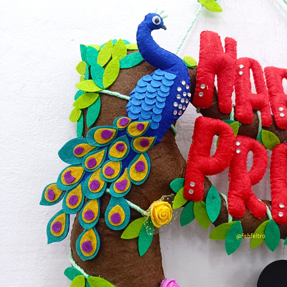 Krishna and Hanuman Ji Blessings | Personalised Felt Kids Hanging | Premium Range