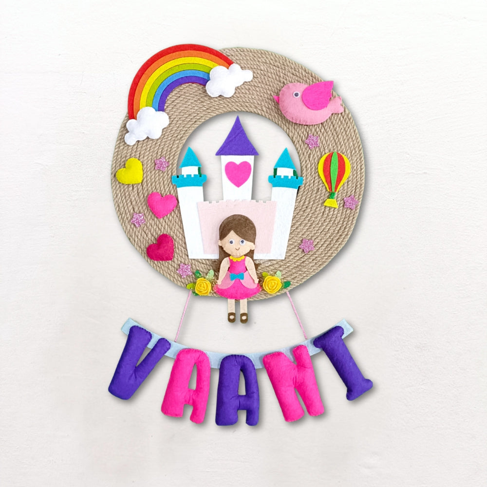 Pretty Dolls Jute Hanging | Personalised Felt Kids Hanging