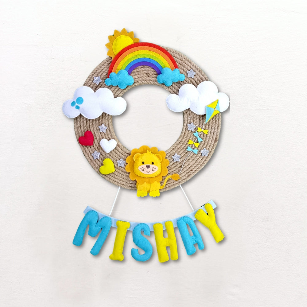 Lion Jute Hanging | Personalised Felt Kids Hanging