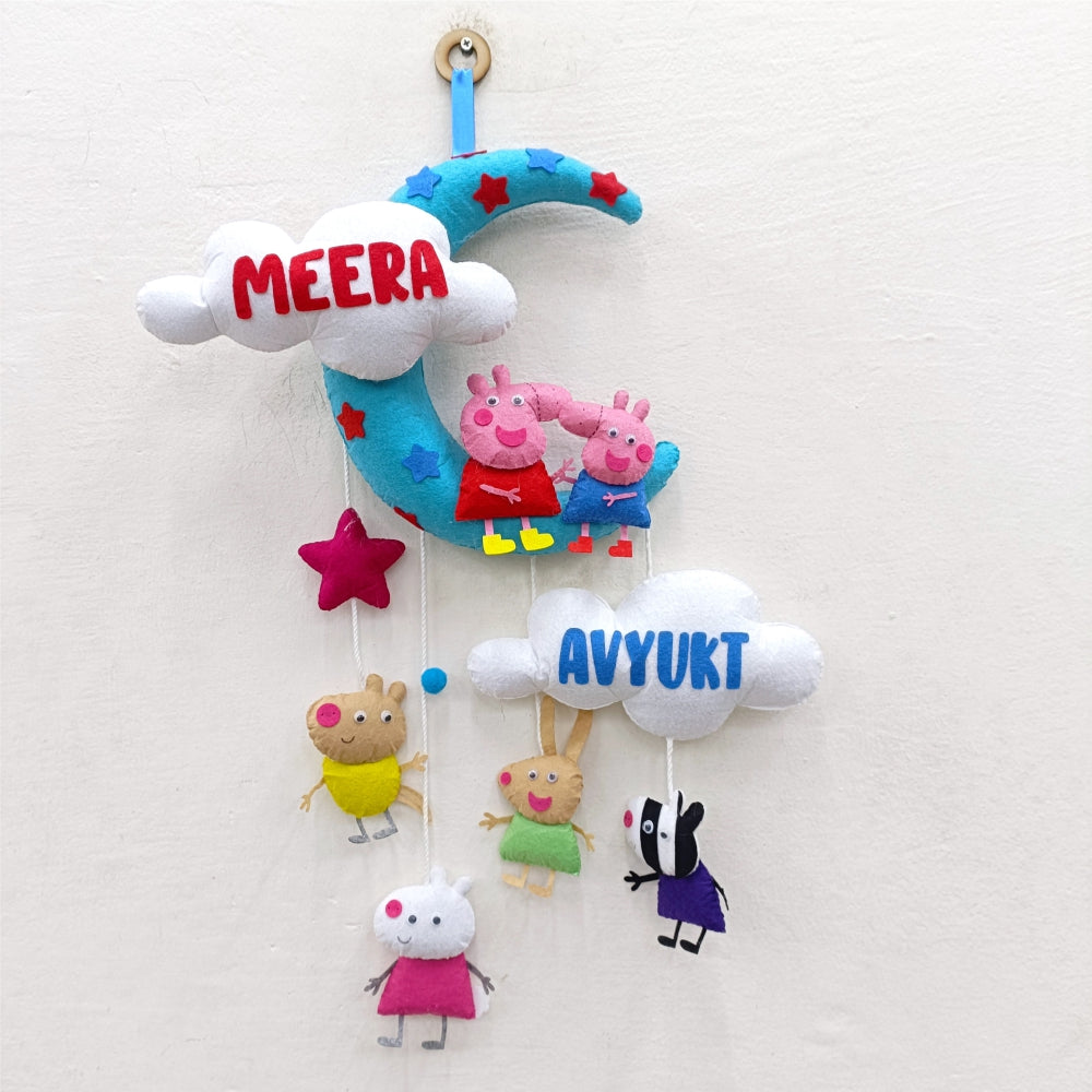 Peppa and Friends Hanging | Personalised Felt Kids Hanging