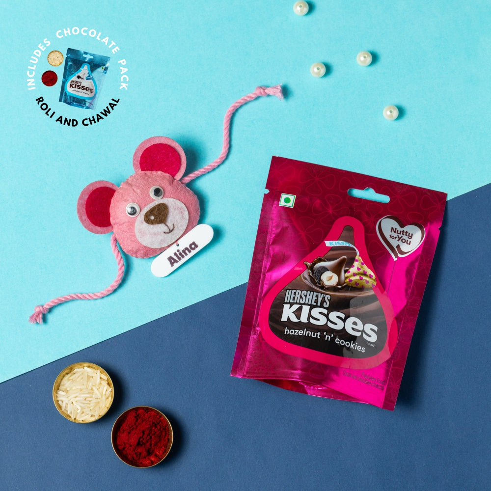 Riding Plane Pink with Personalised Rakhi, Chocolates,Roli and Chawal | Rakhi Hamper