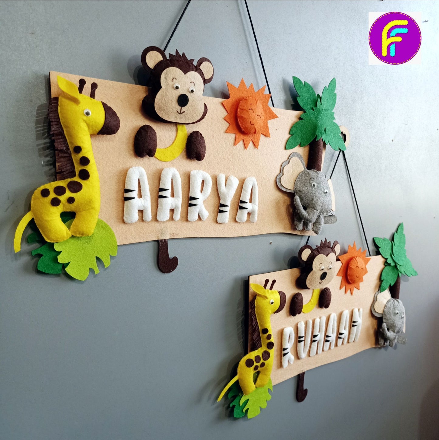 Animal Theme Banner | Personalised Felt Kids Hanging