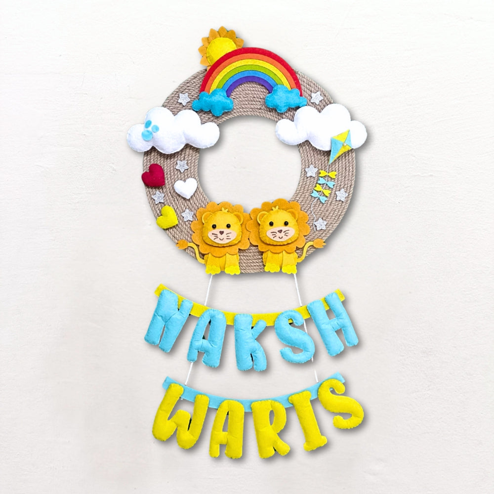 Lion Jute Hanging | Personalised Felt Kids Hanging