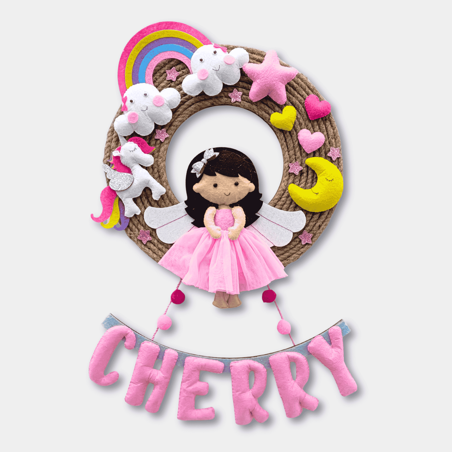 Beautiful Doll | Personalised Felt Kids Jute Hanging