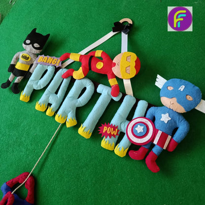 Superhero Bunting | Personalised Felt Kids Hanging