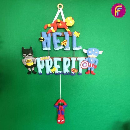 Superhero Bunting | Personalised Felt Kids Hanging