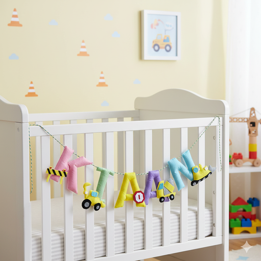 Construction vehicles Garland | Personalised Bunting for kids