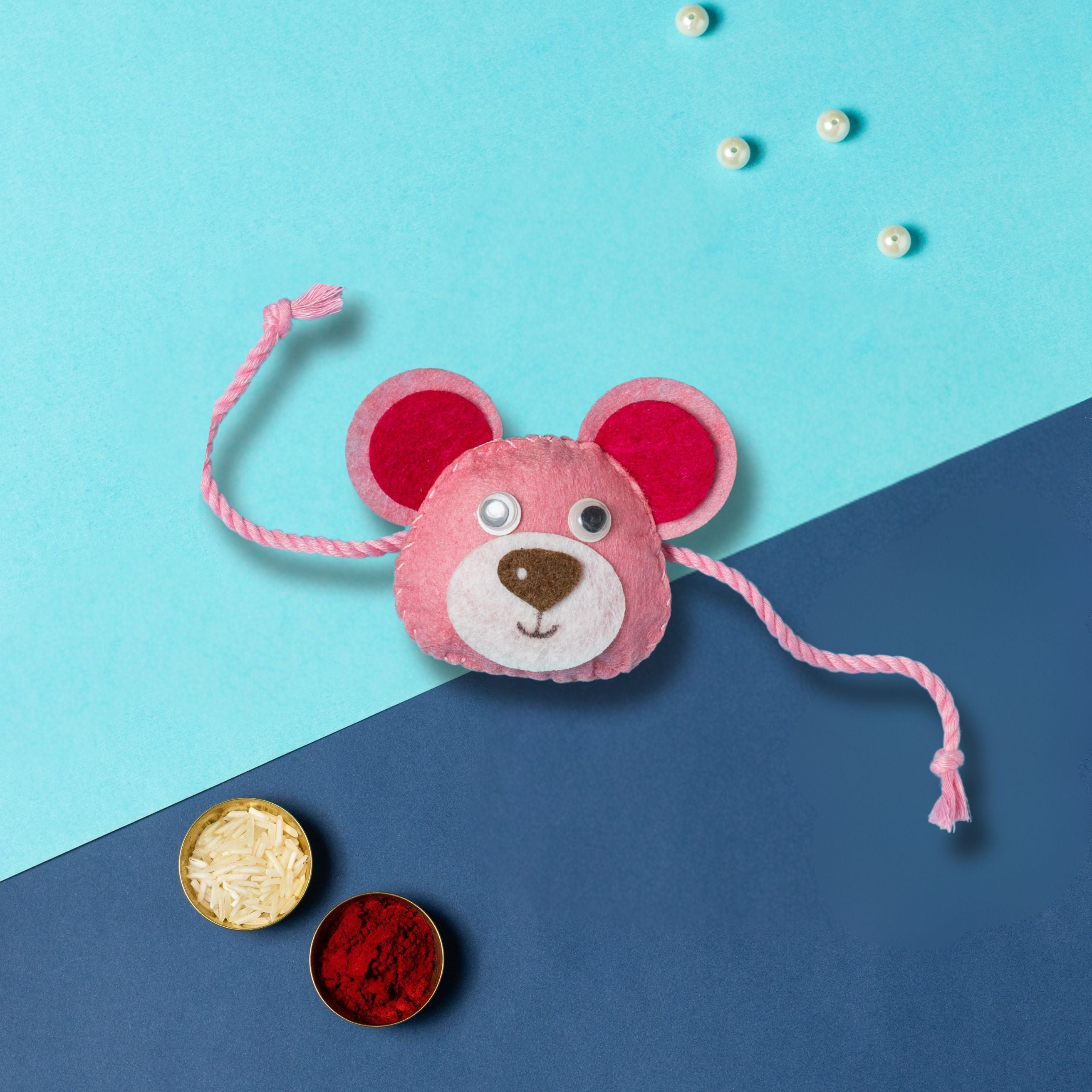Teddy Pink Rakhi | Non Personalised Kids Rakhi