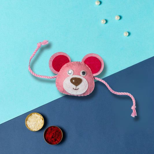 Teddy Pink Rakhi | Non Personalised Kids Rakhi