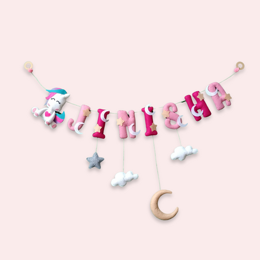 Unicorn with Moon and Stars | Personalised Bunting for kids