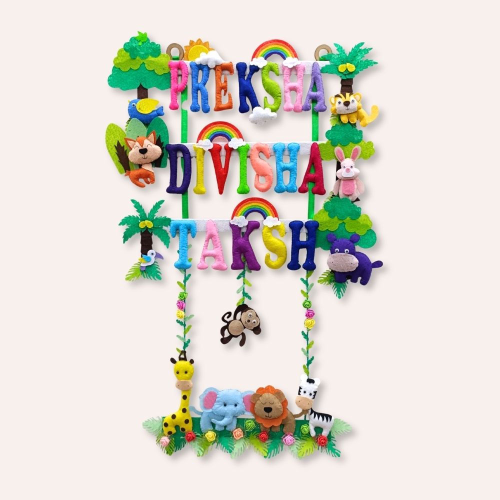 Animal Kingdom | Personalised Felt Kids Hanging