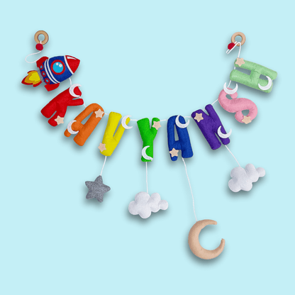 Spaceship in the Sky | Personalised Bunting for kids