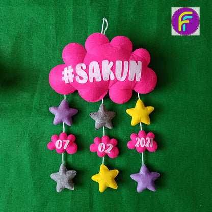 Twinkling Stars Hanging | Personalised Felt Kids Hanging