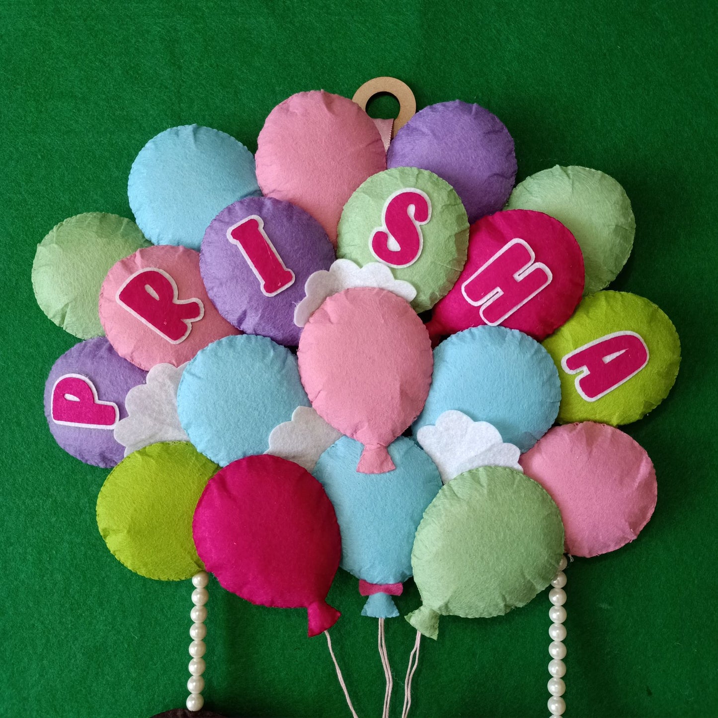 Unicorn with Balloons | Personalised Felt Kids Hanging