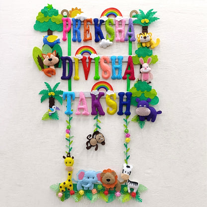 Animal Kingdom | Personalised Felt Kids Hanging