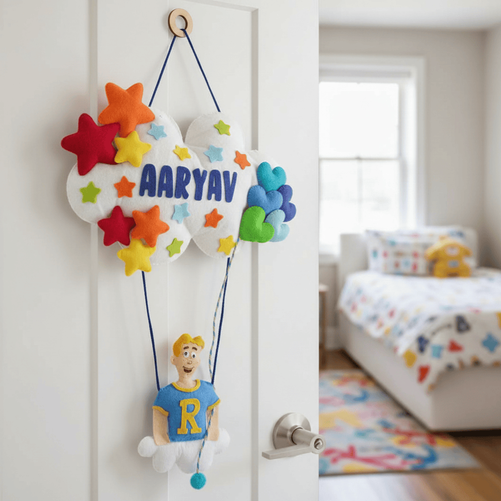 Archie Andrews on Swing | Personalised Felt Kids Hanging