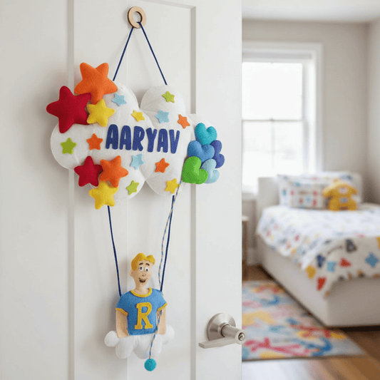 Archie Andrews on Swing | Personalised Felt Kids Hanging