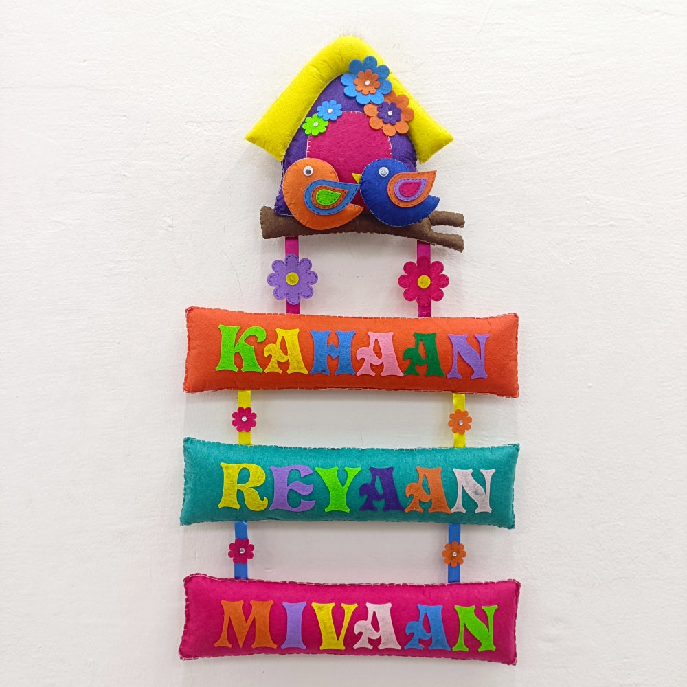 Bird House | Personalised Felt Kids/Family Hanging