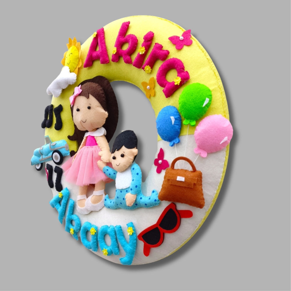 Bond Beyond Words | Personalised Felt Kids Sibling Hanging