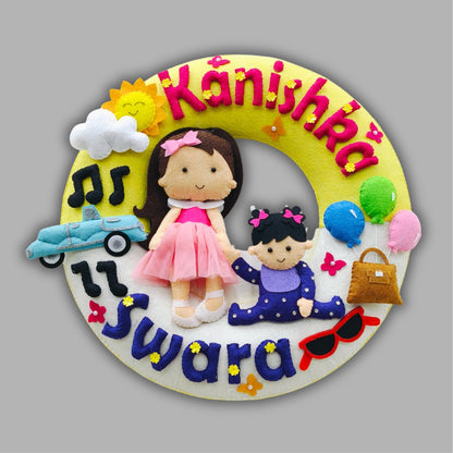 Bond Beyond Words | Personalised Felt Kids Sibling Hanging