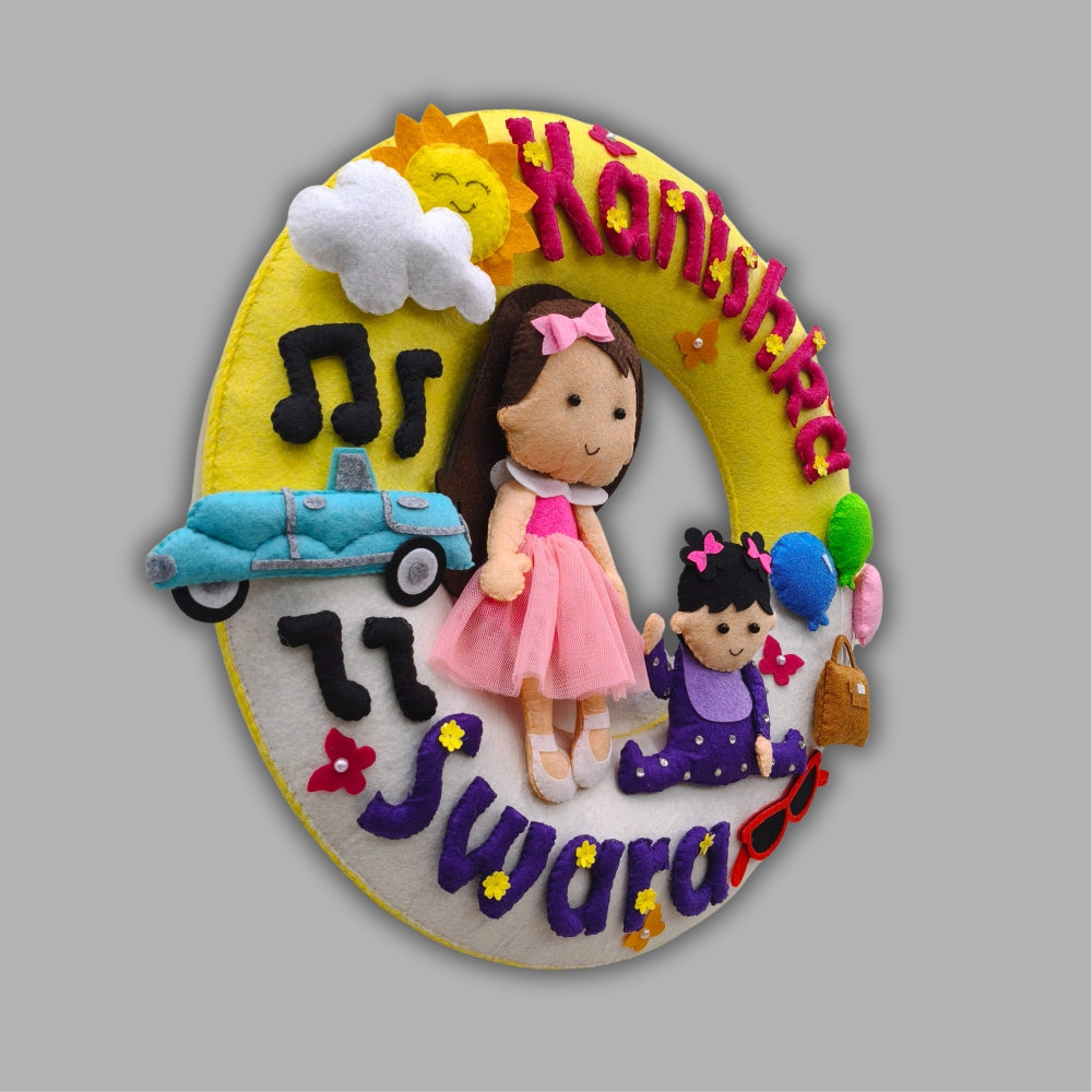 Bond Beyond Words | Personalised Felt Kids Sibling Hanging