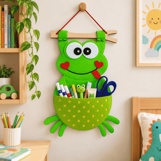 Cheerful Frog Organizer | Cute Stuff for Kids | Wall Hanging