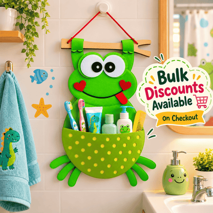 Cheerful Frog Organizer | Cute Stuff for Kids | Wall Hanging